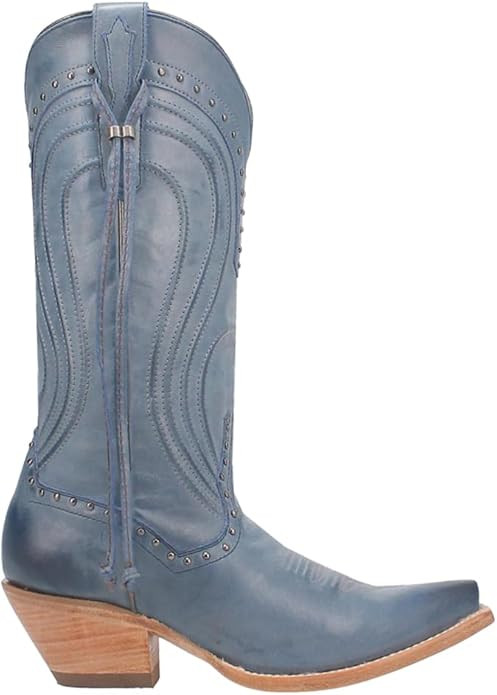 Dan Post Boots Womens Donnah Leather Snip Toe Casual Boots Mid Calf Low Heel 1-2" - Blue | Amazon (US)