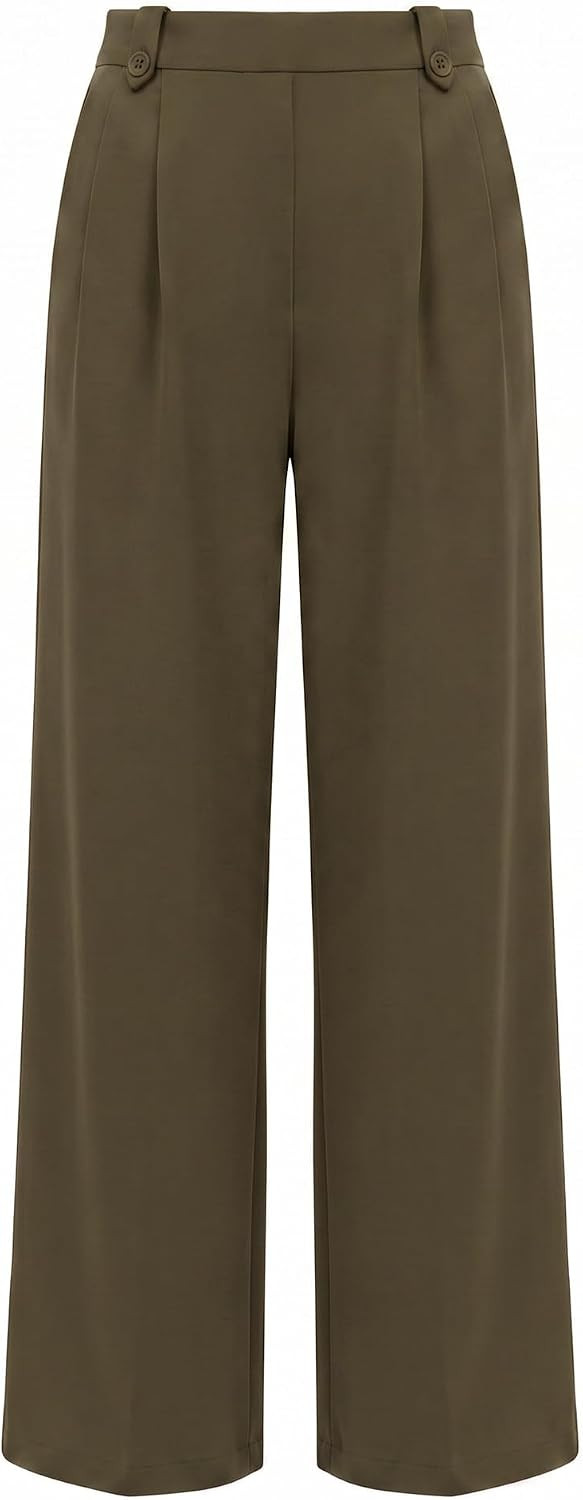 GRAPENT Dress Pants Women Wide Leg Business Casual Pull On Work Trousers | Amazon (US)