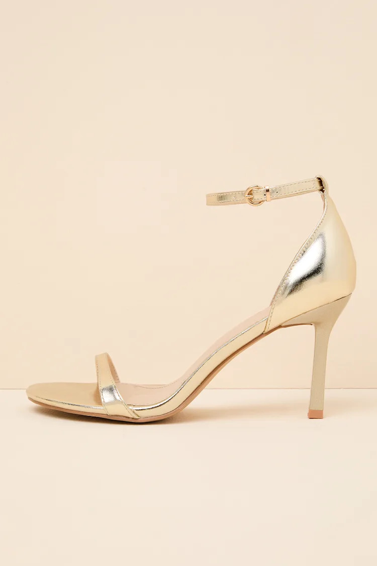 Dottie Gold Ankle Strap High Heel Sandals | Lulus