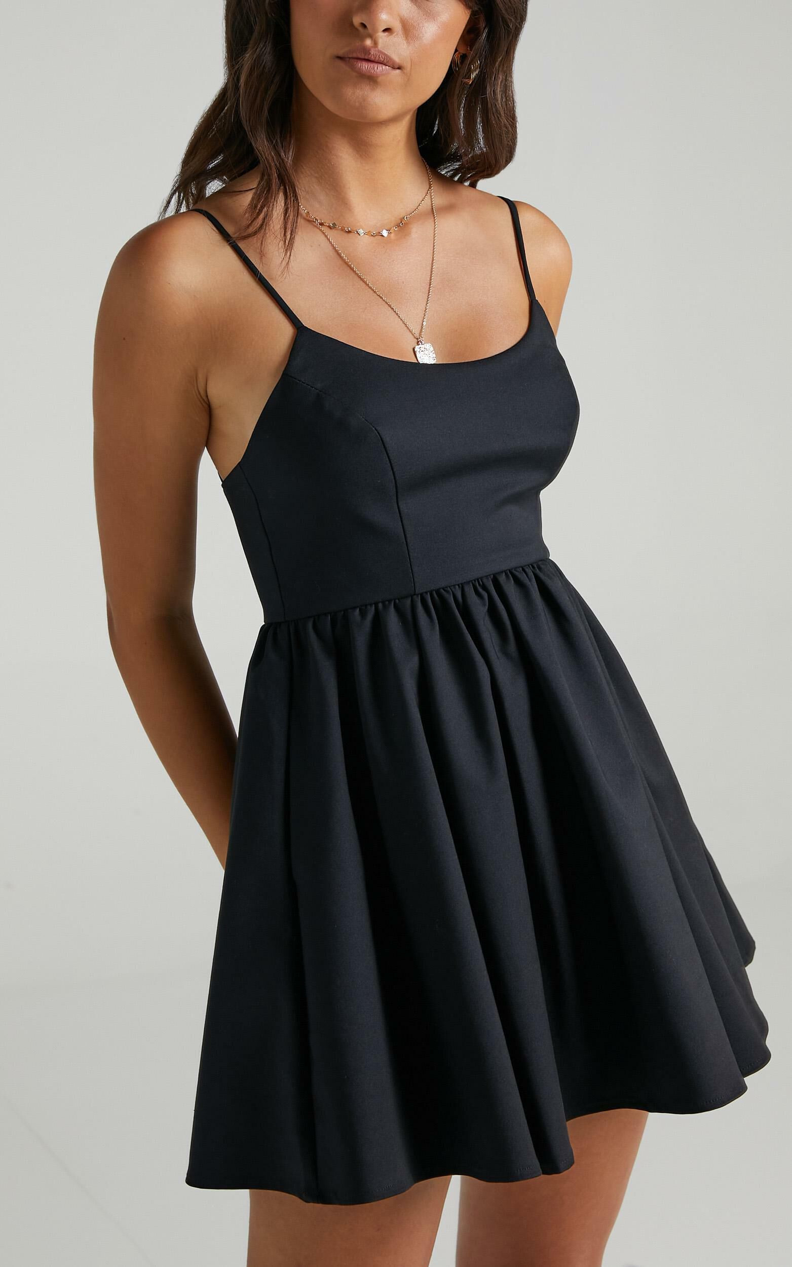 You Got Nothing To Prove Mini Dress - Strappy A-line Dress in Black | Showpo (US, UK & Europe)