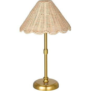 Cordless Boho Rattan Table lamp, 5200-mAh Rechargeable Battery, 3-level Brightness Dimmable, Buil... | Amazon (US)