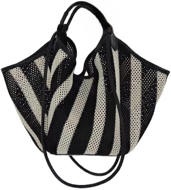 Summer Vacation Straw Woven Shoulder Crossbody Bag Handbag Patchwork Large Capacity Totes Dumplin... | Amazon (US)