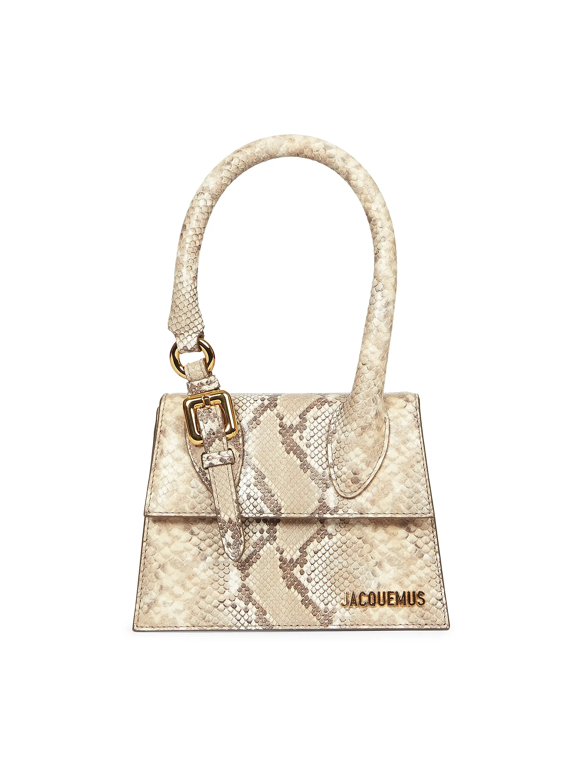 Le Chiquito Moyen Snake-Embossed Leather Top-Handle Bag | Saks Fifth Avenue