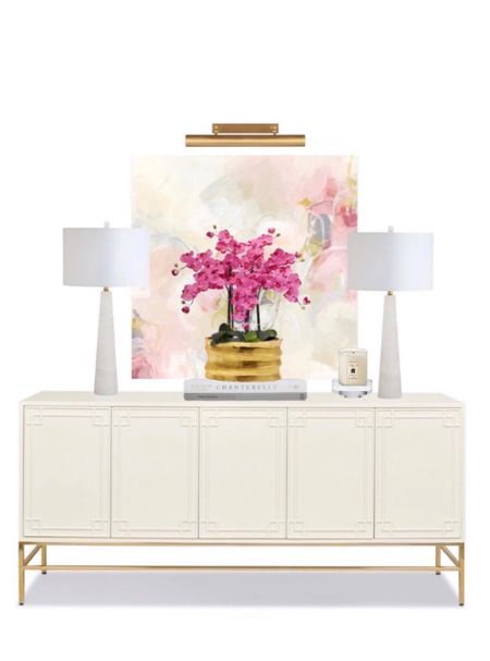 Love this beautiful sideboard from @homedepot! 💗 entryway styling, dining room, office, loving room storage media cabinet white and gold decor 

#LTKhome #LTKsalealert #LTKunder50