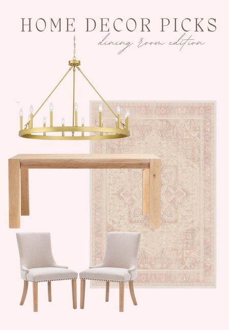 Home decor, dining room, neutral, pink, gold, chandelier, dining table, upholstered chairs 

#LTKsalealert #LTKhome #LTKstyletip