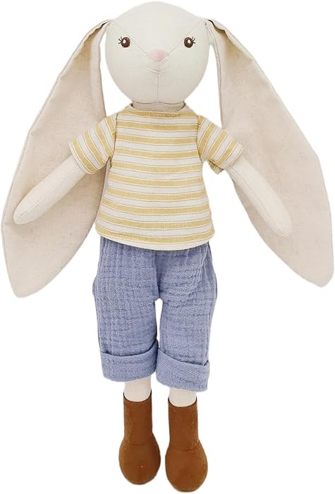 15" Bunny Stuffed Animals for Baby, Plush Toy Doll -Wearing Striped T-Shirt and Pants,Cute Doll S... | Amazon (US)