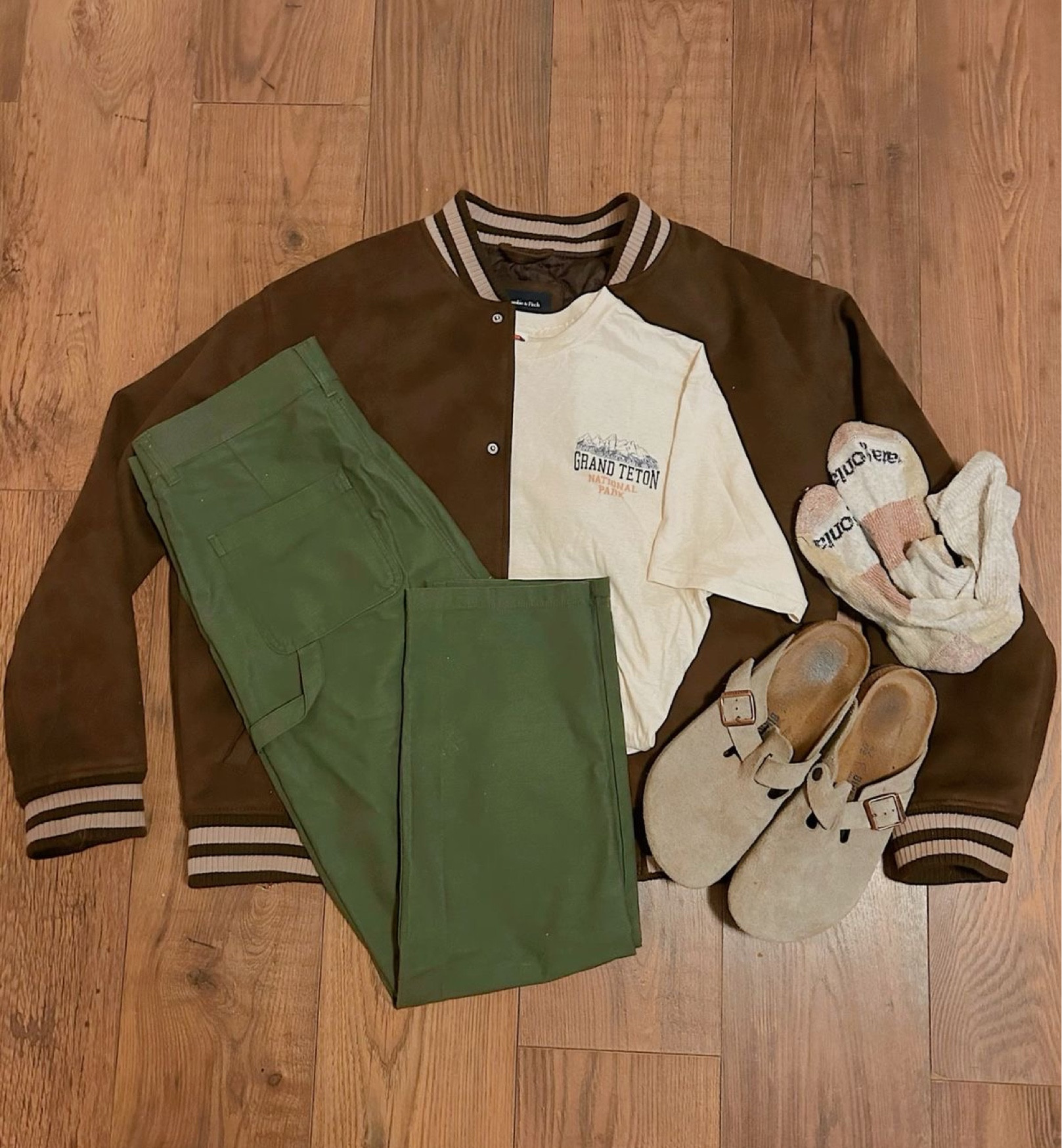 Outdoorsy spring outfit for the nature-loving tomboy. Fun way to style the classic Boston Birks. Perfect for exploring coffee shops or national parks!

Pants from AS Colour. Socks are the Patagonia hemp crew socks. Tee is from a gift shop in Grand Teton National Park!

#LTKtravel #LTKSeasonal