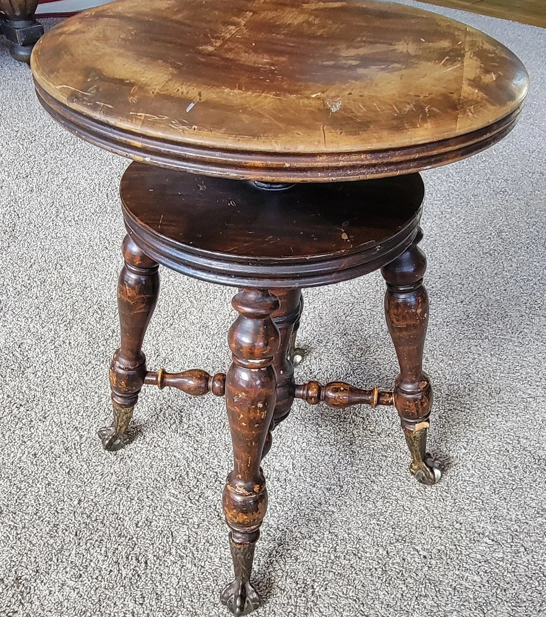 Vintage Victorian eagle claw swivel piano stool | Etsy (US)