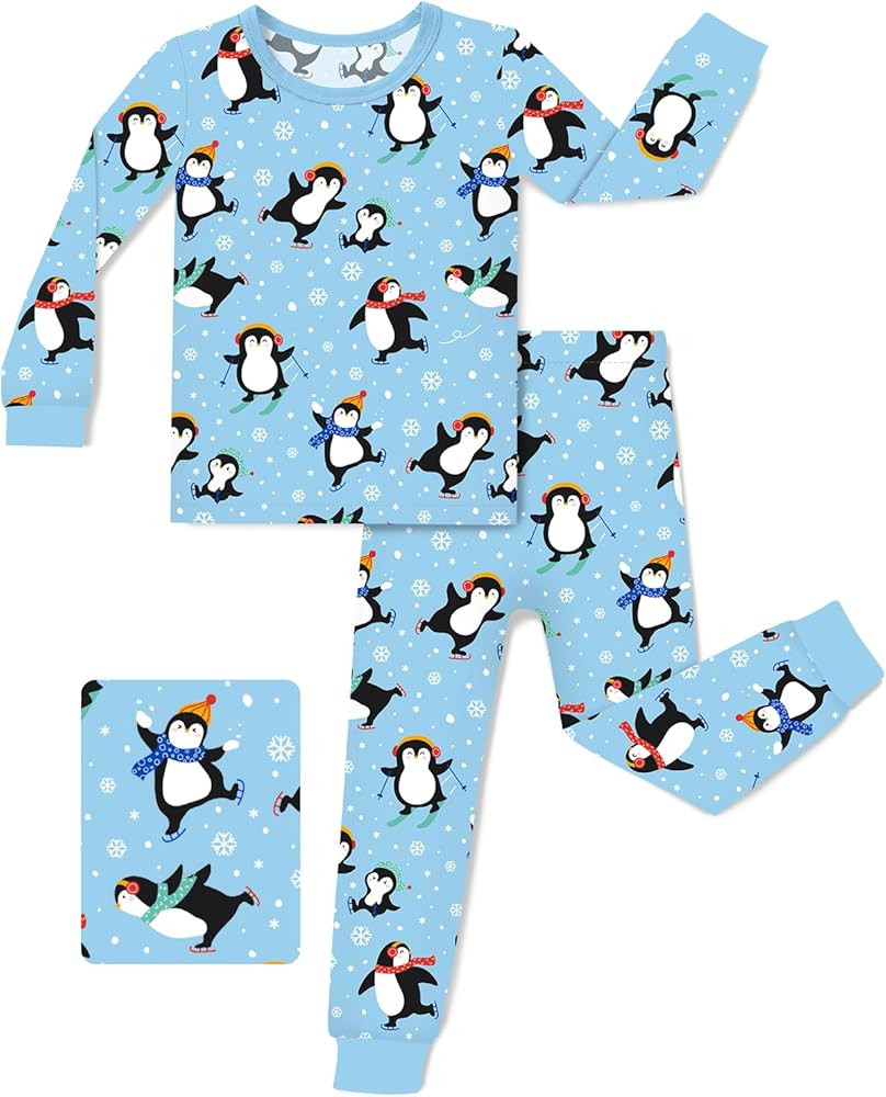 Bamboo Viscose Toddler Pajamas Boys Girls Baby 12M-8Y Pjs Sets Kids 2pcs Long-Sleeve Snug fit Sle... | Amazon (US)