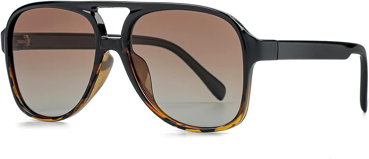 NIDOVIX Polarized Classic Vintage Aviator Sunglasses for Men Women Large Frame Retro 70s Sunglass... | Amazon (US)