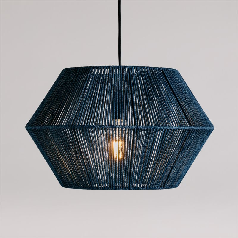 Liam Geo Navy Blue Rope 19.25" Kids Pendant Ceiling Light + Reviews | Crate & Kids | Crate & Barrel