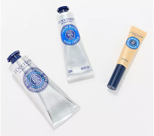 L'Occitane 3pc Hand Care Set w/ Cuticle Oil, Hand Cream and Balm | QVC