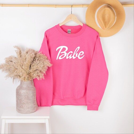 Babe Sweatshirt, Babe Sweater, Sweater For Her, Womens Babe Sweatshirt, Pink Sweater Womens, Cute... | Etsy (US)
