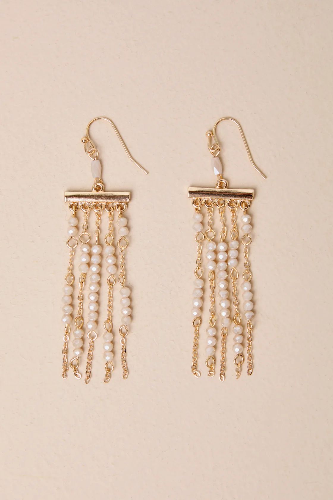 Notable Aura Gold Beaded Chain Drop Earrings | Lulus