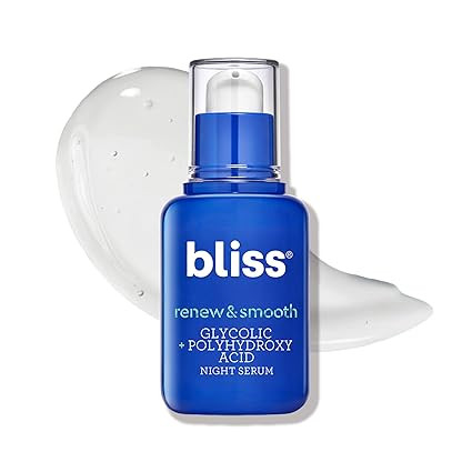 Bliss Renew & Smooth Night Face Serum- AHA Glycolic + Polyhydroxy Acid - Exfoliating, Brightens R... | Amazon (US)