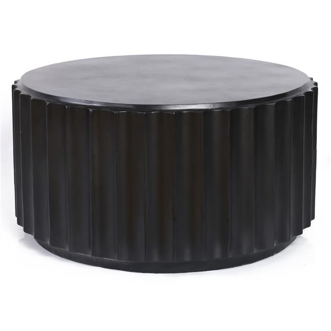 Luxen Home WHOF1570 14.5 x 27.5 in. Cement Round Coffee Table&#44; Black | Walmart (US)