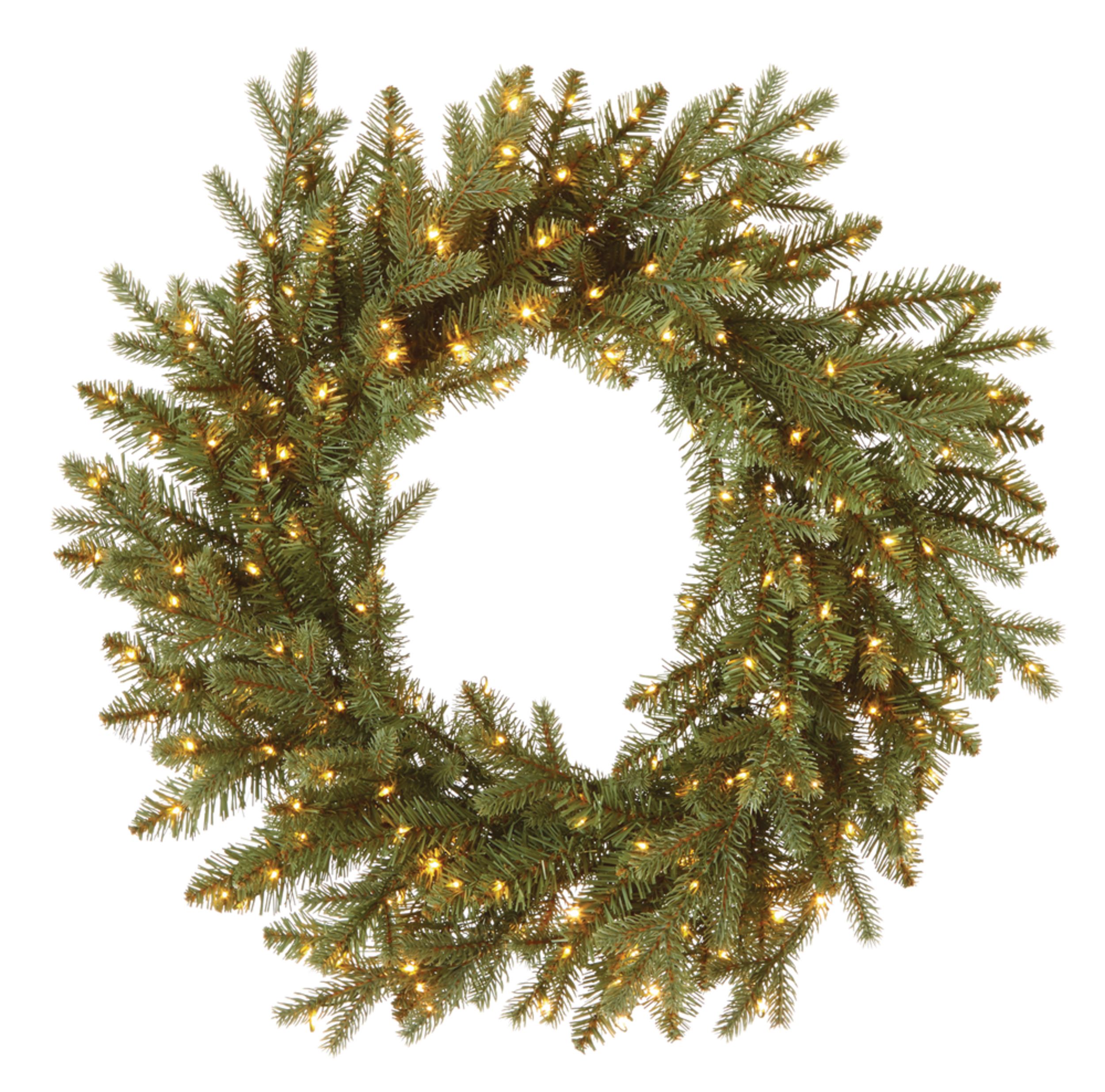 CANVAS LED Pre-Lit Micro Brite Christmas Decoration Artificial Normandy Fir Wreath, 24-in | Canadian Tire