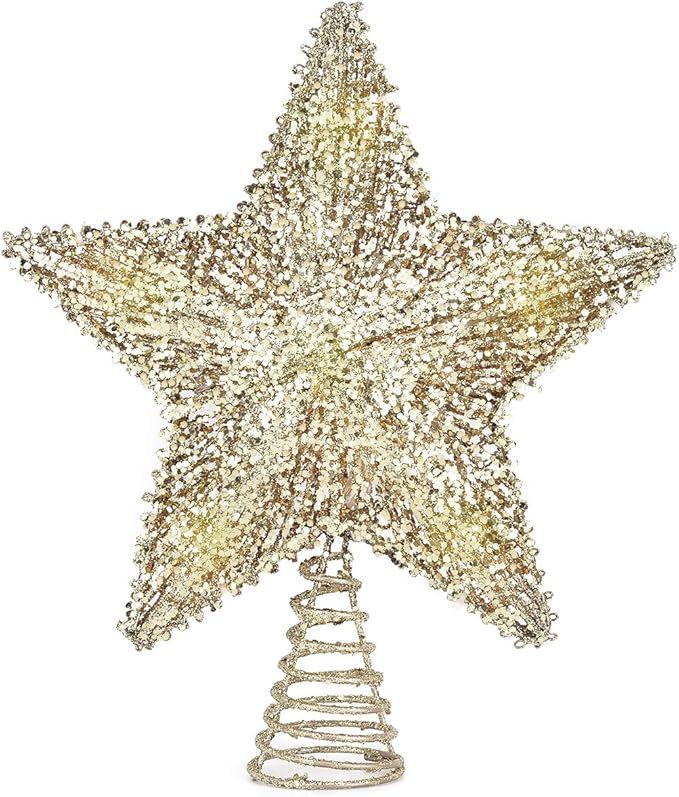 Luxspire Christmas Star Tree Topper, 9-Inch Christmas Tree Topper Lighted with LED Lights Beautif... | Amazon (US)