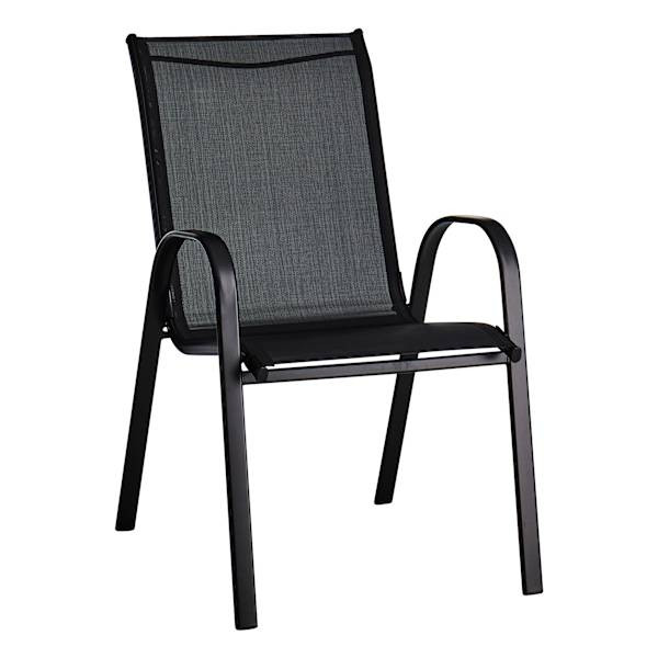 Stackable Sling Patio Chair, Black | At Home