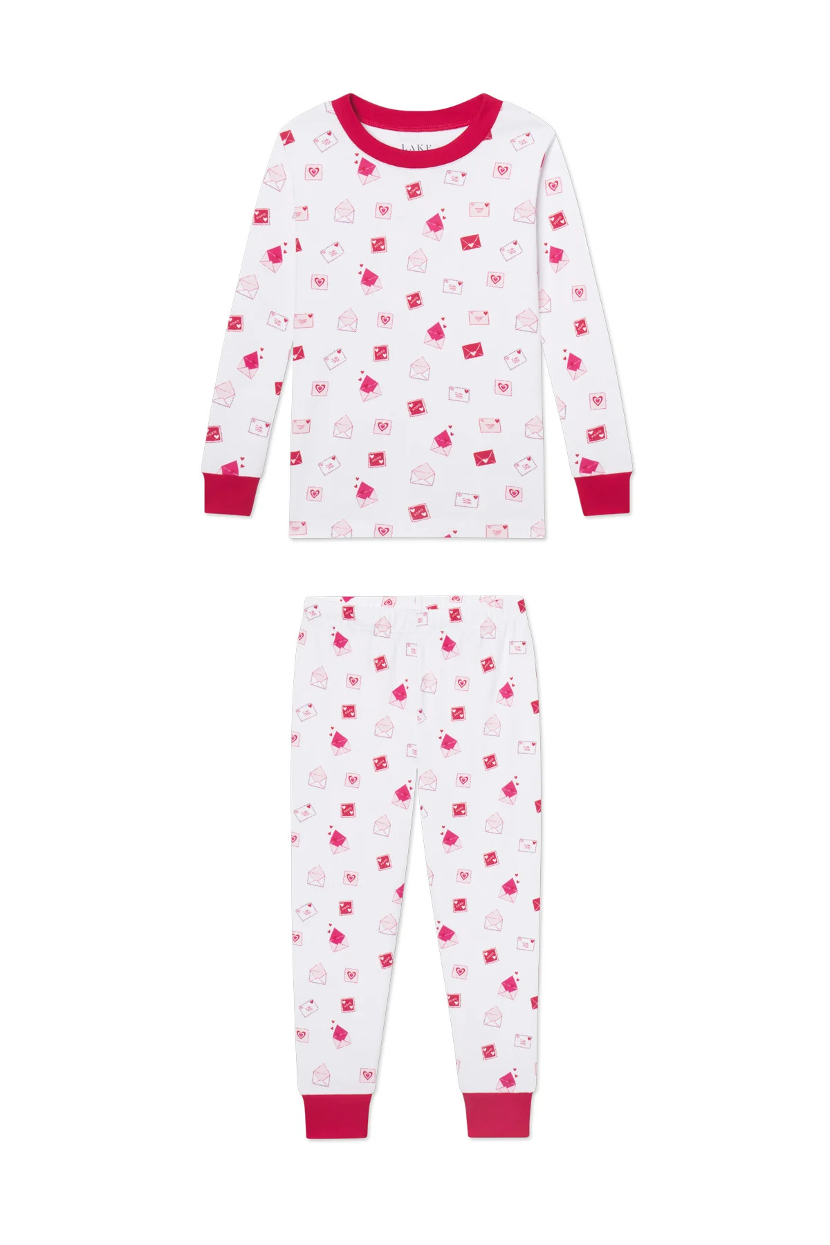 Kids Long-Long Set in Love Letters | Lake Pajamas