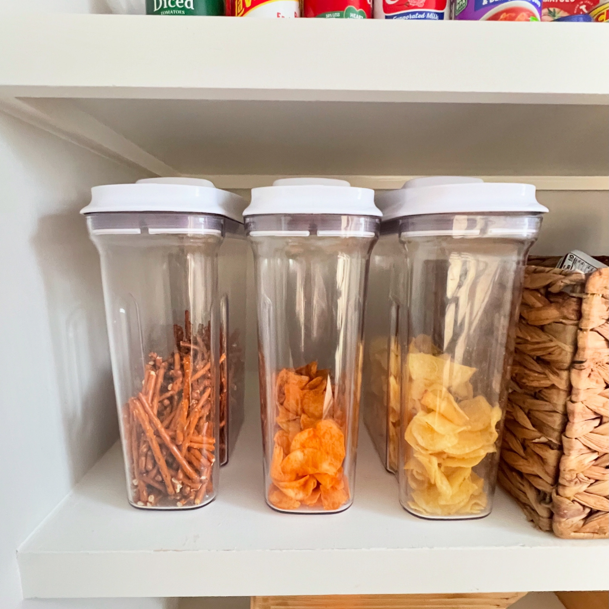 If you’ve got kids, you have constant snack attacks. I love storing snacks in these bins. They are easy to grab and stay fresh.

#LTKHome #LTKFamily #LTKKids