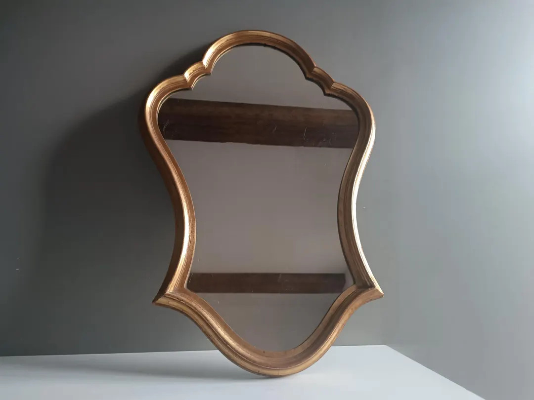 Vintage Mirror in a Gilt Resin Frame and Wood Background Louis XIV Baroque Style / Victorian Shab... | Etsy (US)