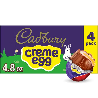 Cadbury Crème Egg Milk Chocolate Easter Candy Basket Stuffers - 4.8oz/4ct | Target