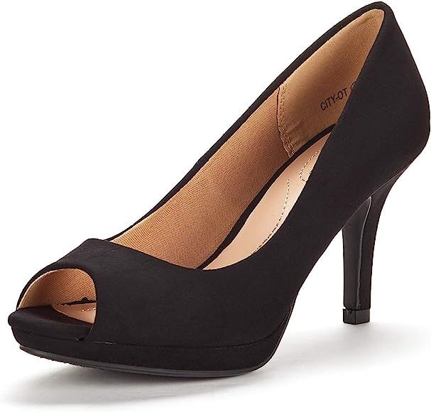 DREAM PAIRS Women's City_ot Fashion Stilettos Peep Toe Pumps Heels Shoes | Amazon (US)