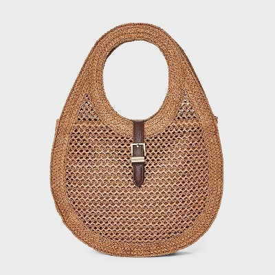 Straw Oval Shoulder Bag - A New Day™ Tan | Target