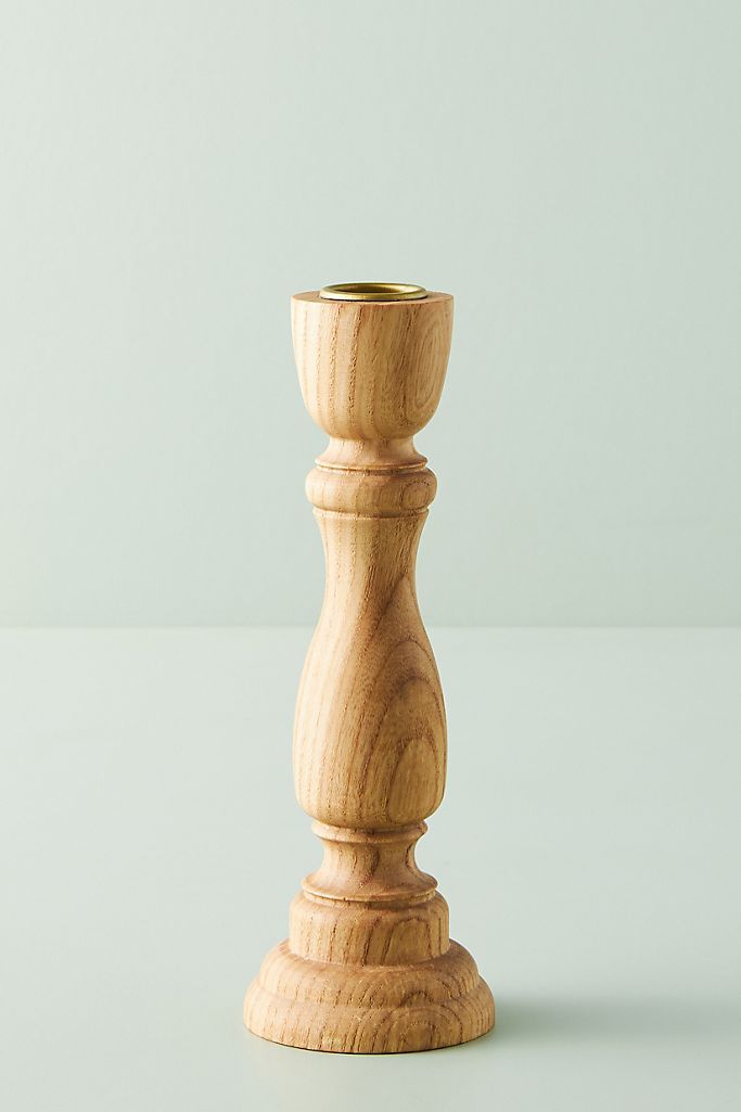 Sawyer Wood Taper Candle Holder | Anthropologie (US)