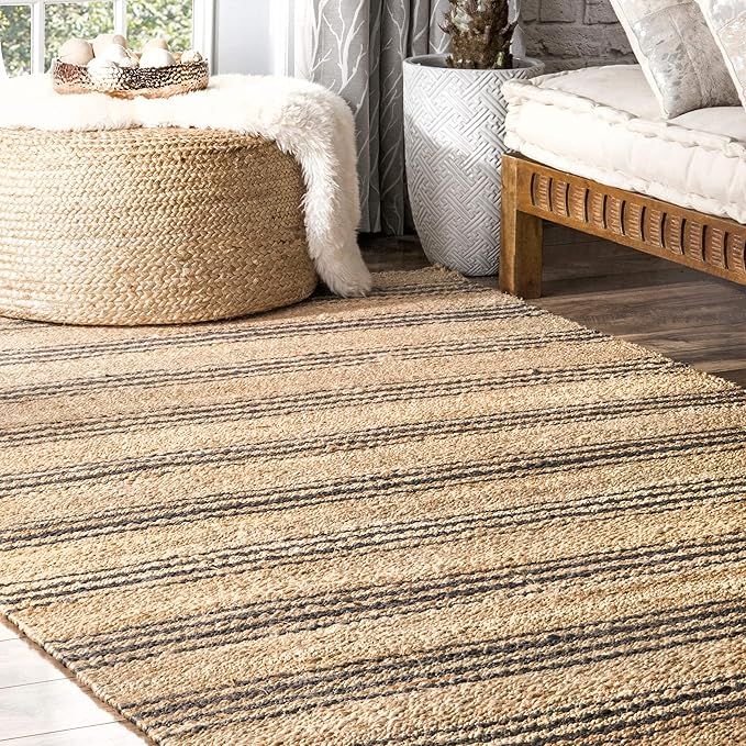 nuLOOM Hand Loomed Sandy Jute Area Rug, 8x10, Natural | Amazon (US)