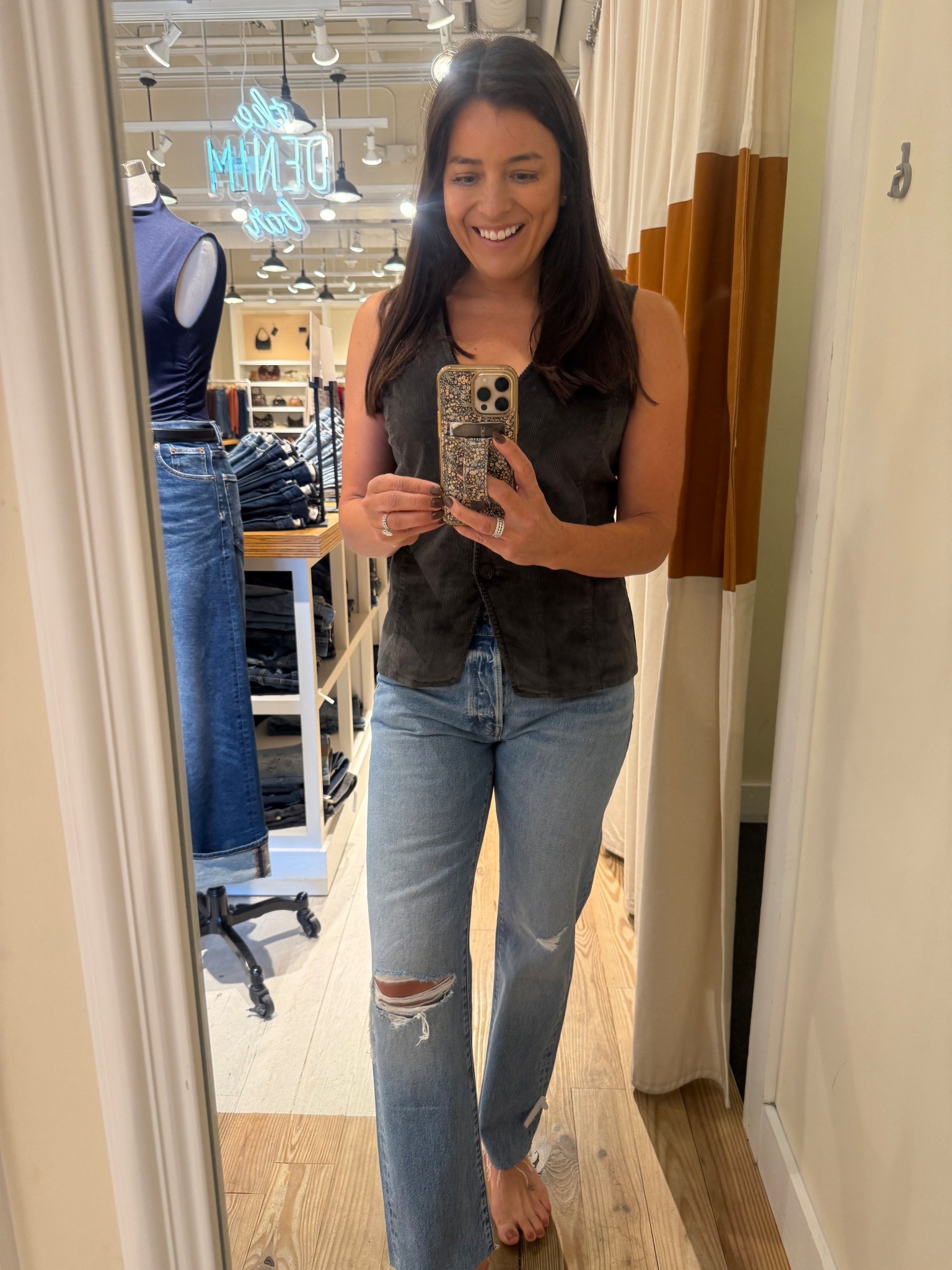 Madewell jeans are some of my absolutely favorite. This cut is great - you can actually sit in these pants. I got my TTS. My exact vest is sold out, but I linked a similar option! 

#LTKStyleTip #LTKSeasonal