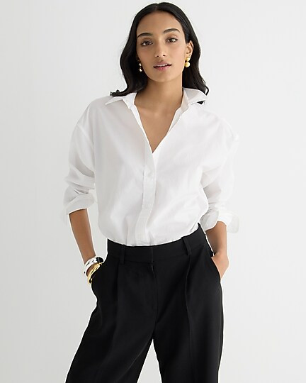 Relaxed-fit crisp cotton poplin shirt | J. Crew US