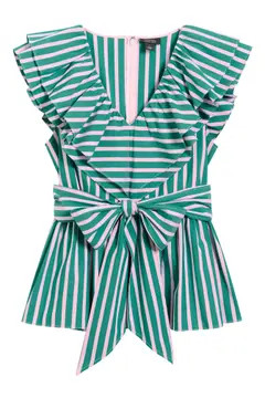 x Atlantic-Pacific Ruffle Stripe Tie Top | Nordstrom