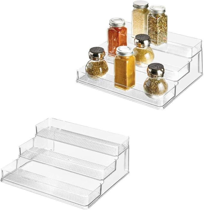 iDesign Linus Plastic Stadium Spice Rack Set, BPA-Free 3-Tiered Organizer for Kitchen, Pantry, Bathr | Amazon (US)