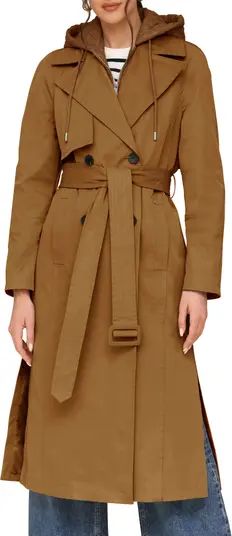 Double Breasted Trench Coat with Hooded Quilted Dickey | Nordstrom