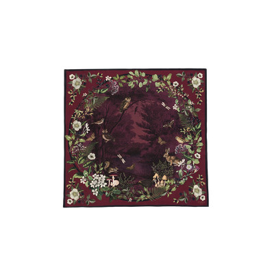 Fable England Orla Narrative Medium Square Scarf in Khaki at Nordstrom | Nordstrom