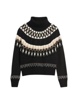 Cozy Fair Isle Cable-Knit Turtleneck Sweater for Women | Old Navy (US)