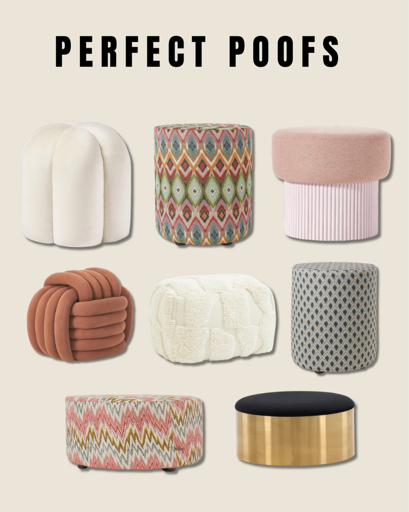 Perfect poofs 

H&M home, home furniture, interior decor, woolen puff, WestWing collection, velvet puf, living room furniture, De Bijenkorf, multicolor puff, bestseller, knotted poof twist, Netherlands. 

#LTKhome #LTKeurope