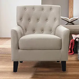 Rosevera Rylee Furniture Reading Small Arm Living Room Comfy Accent Bedroom Chairs, Standard, Tex... | Amazon (US)