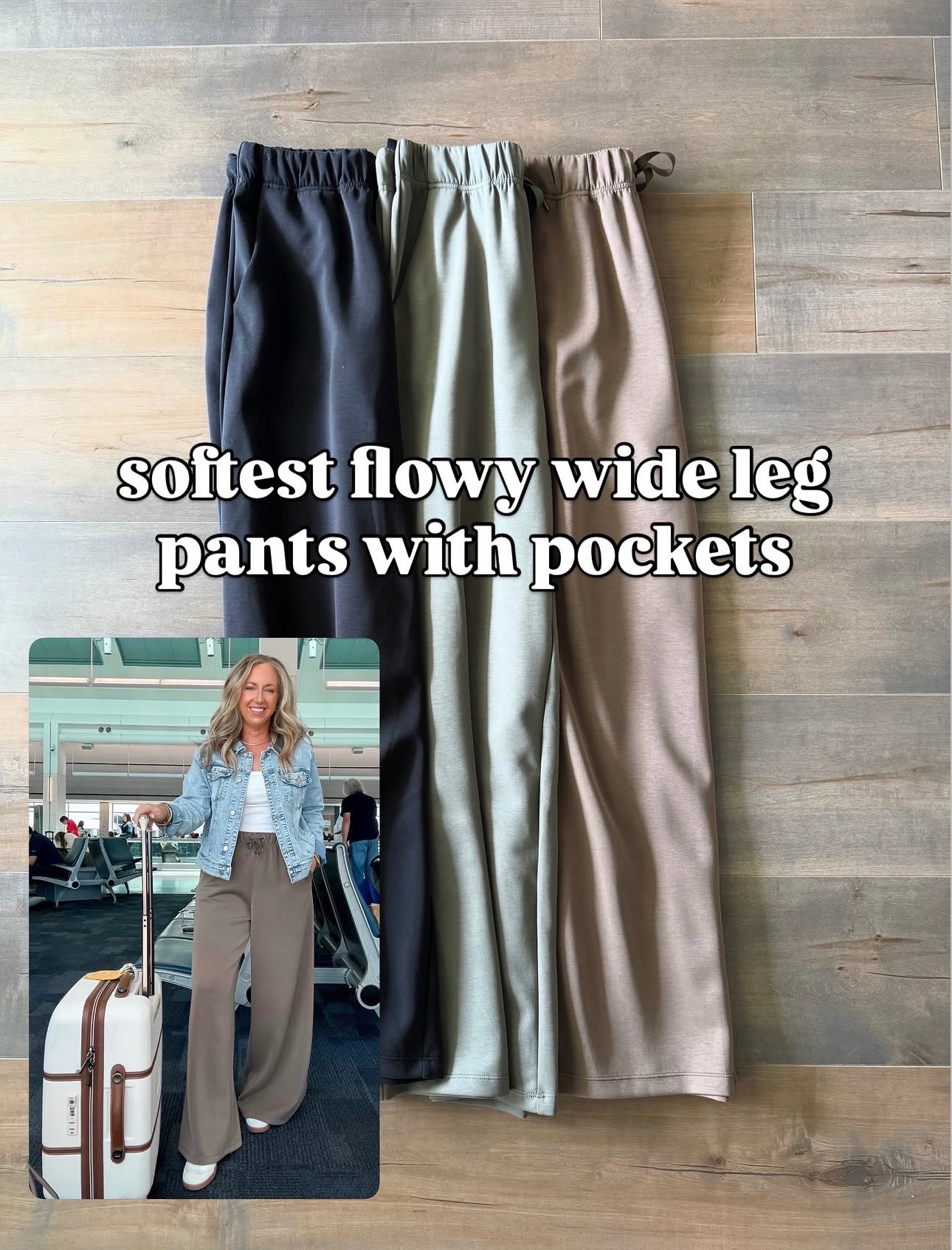 Amazon fashion Amazon finds travel outfit spring outfit wide leg pants denim jacket