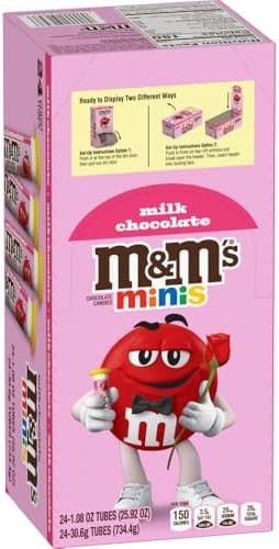 M&M'S Valentine's MINIS Milk Chocolate Candy, Valentine Chocolate Candy Gifts Bulk, 1.08 Ounce Tu... | Amazon (US)