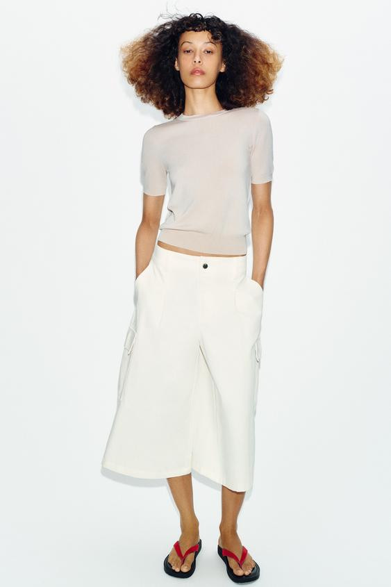 BASIC KNIT SHORT SLEEVE JUMPER | Zara UK