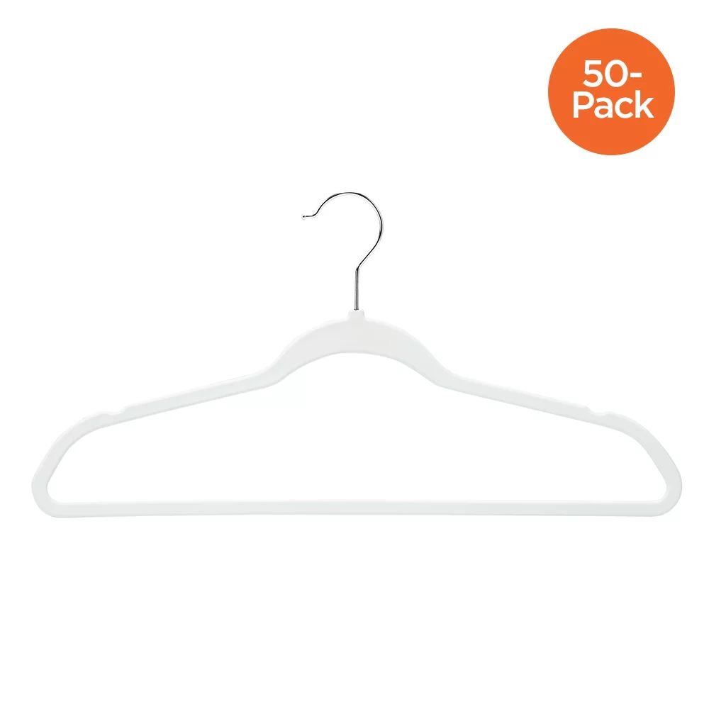 Honey-Can-Do Non Slip Rubberized Suit Hanger, 50 Pack, White | Walmart (US)