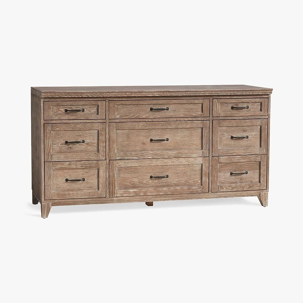Hampton 9-Drawer Wide Dresser, Smoked Gray, In-Home | Pottery Barn Teen