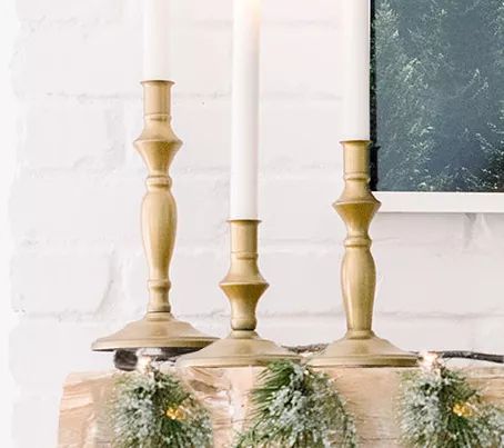Set of 3 Bronze Candlestick Holders by Lauren McBride | QVC