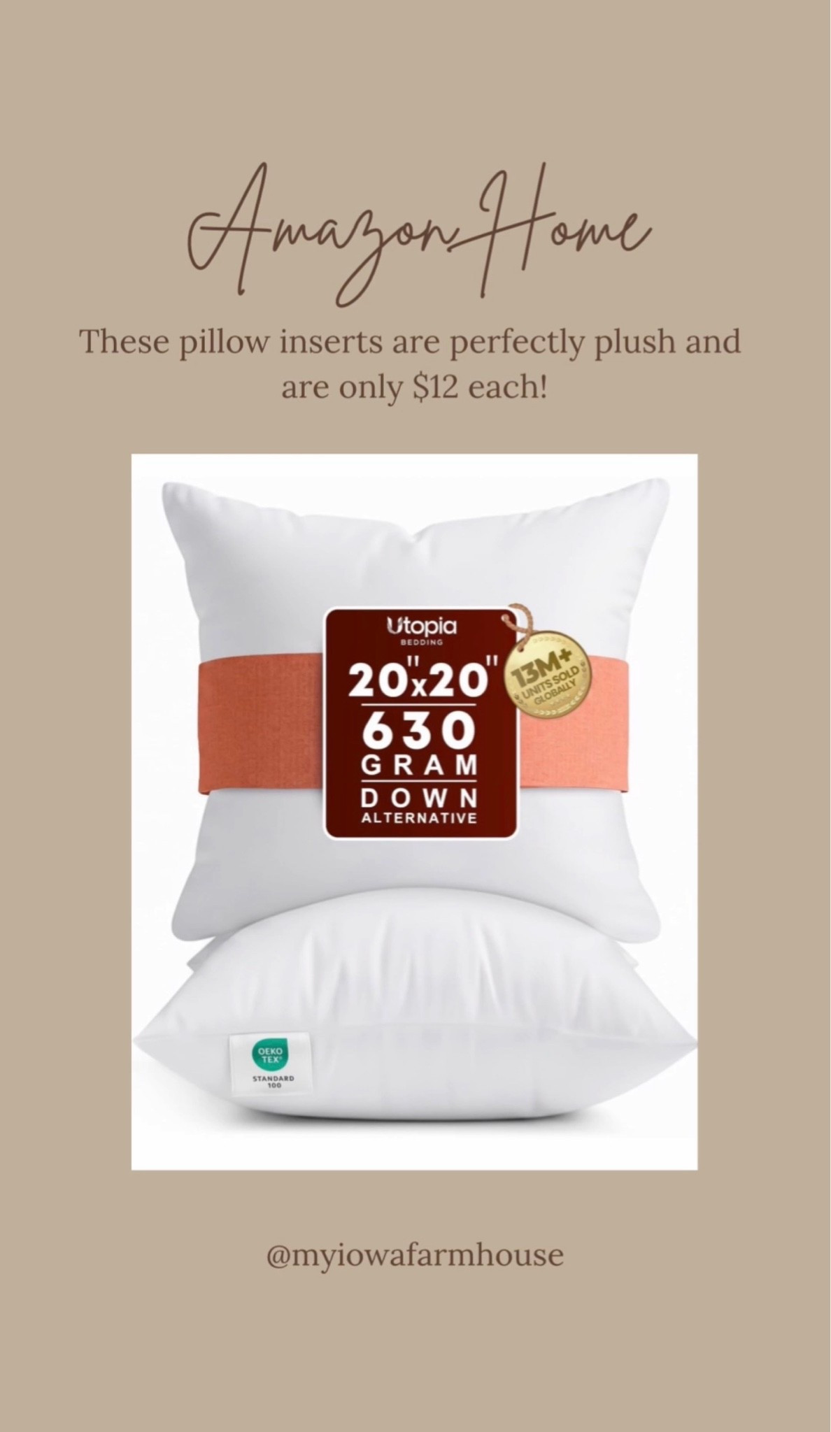 These inserts are perfect for pillows that you want to give a good chop to. They are not too firm and not too soft. They are really affordable as well!

#LTKHome #LTKSaleAlert