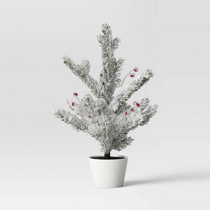 Small Artificial Lightly Flocked Red Berry Christmas Tree - Threshold™ | Target