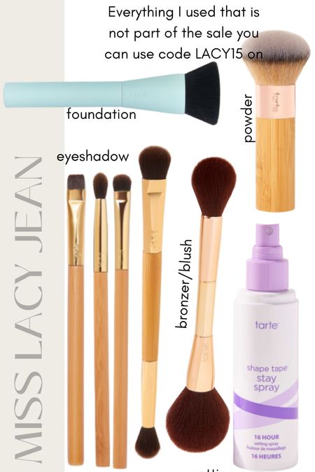 Tarte makeup brushes and setting Spray
Use code LACY15

#LTKsalealert #LTKbeauty #LTKFind