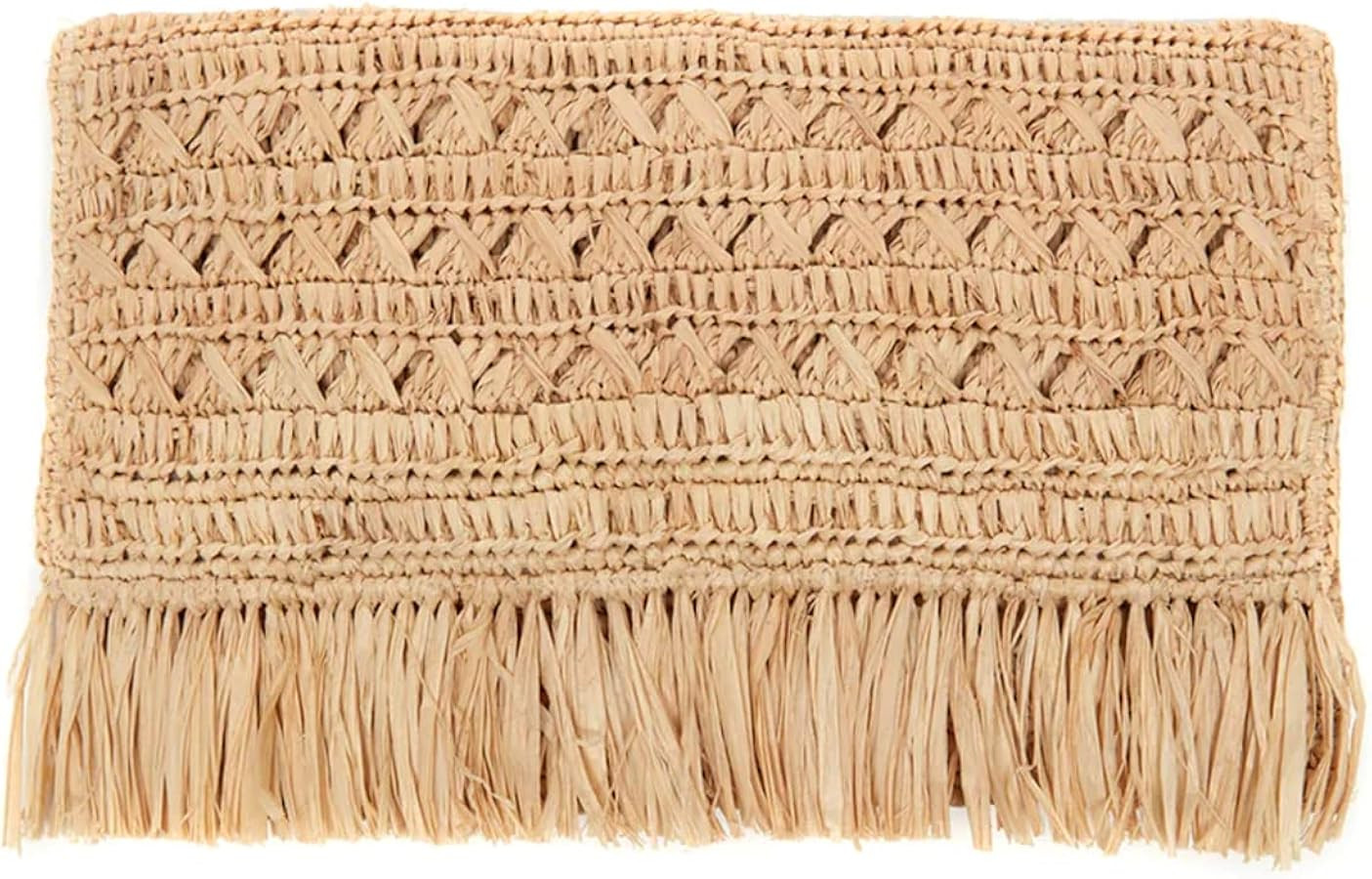 MAR Y SOL Lisette Crocheted Raffia Straw Fringe Clutch | Amazon (US)